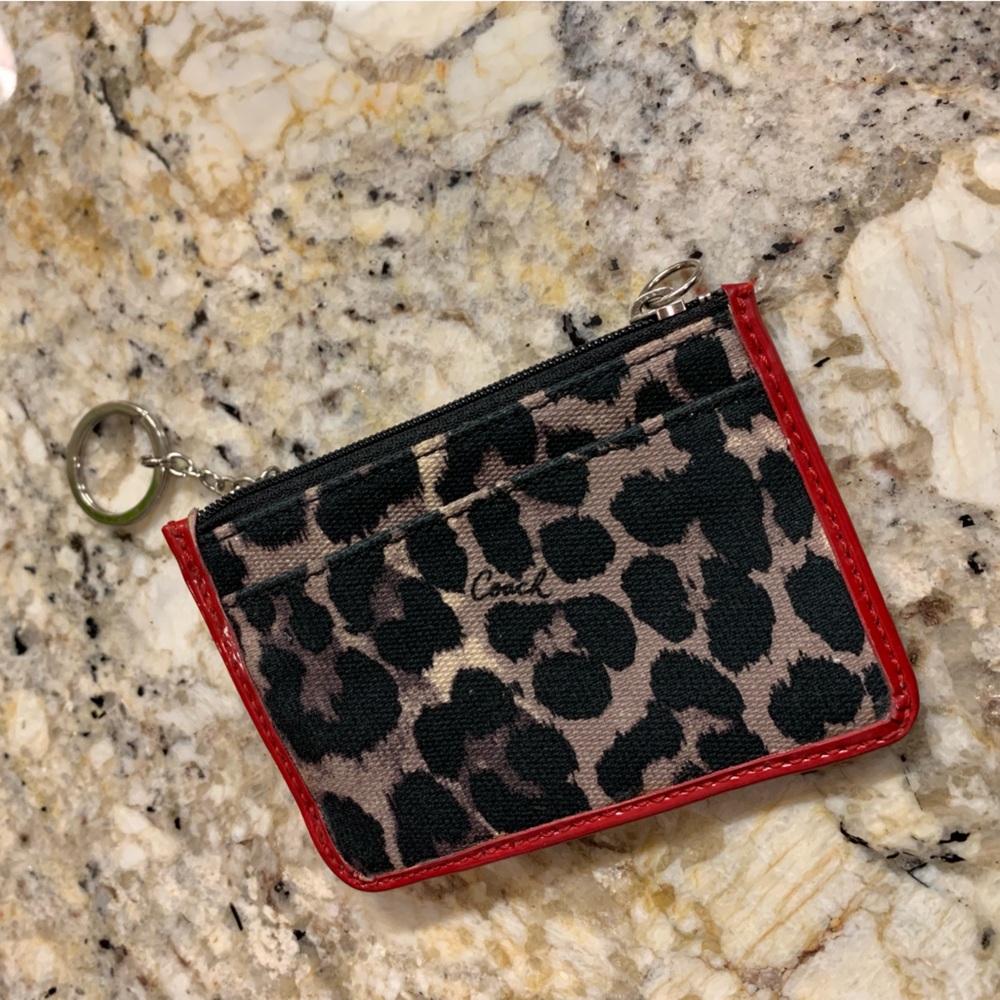 Coach leopard wallet/keychain